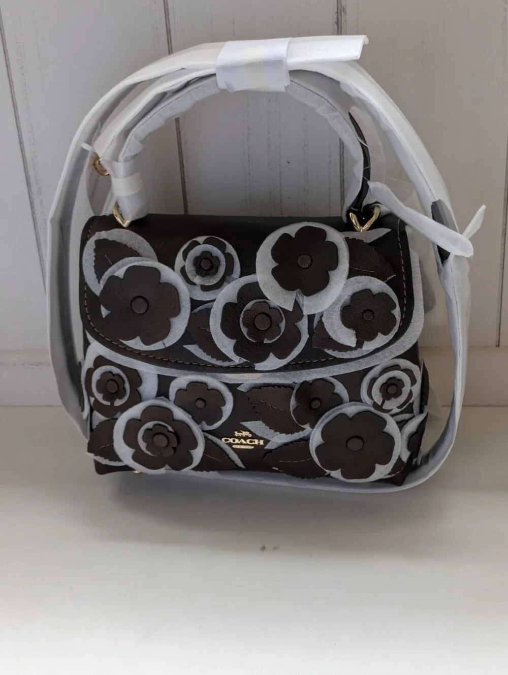 Coach Floral Appliques Emory Satchel NWT
